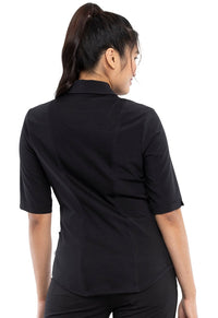 Black Infinity Scrubs Polo Shirt - Back View
