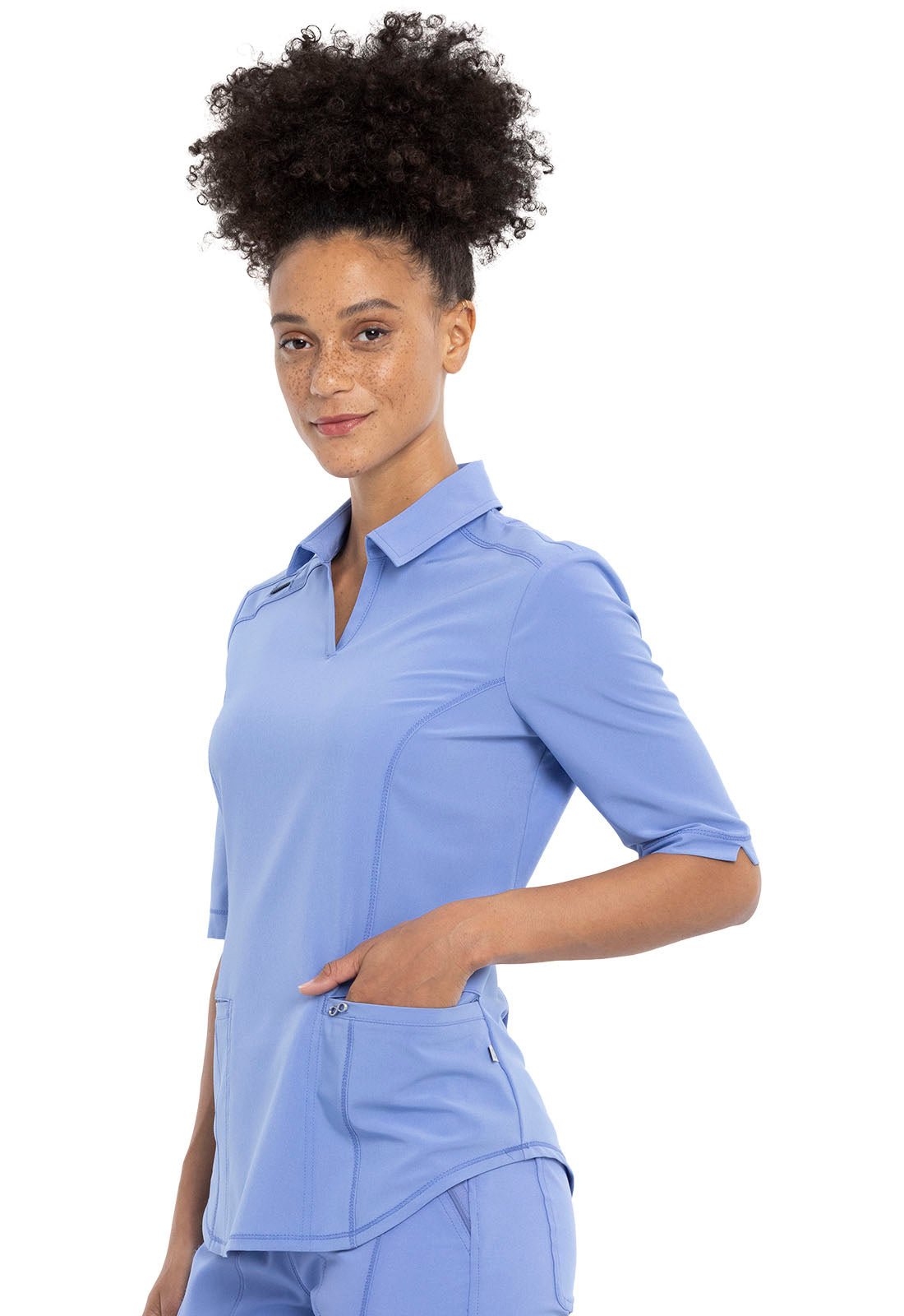 Ciel Infinity Scrubs Polo Shirt - Left Side View