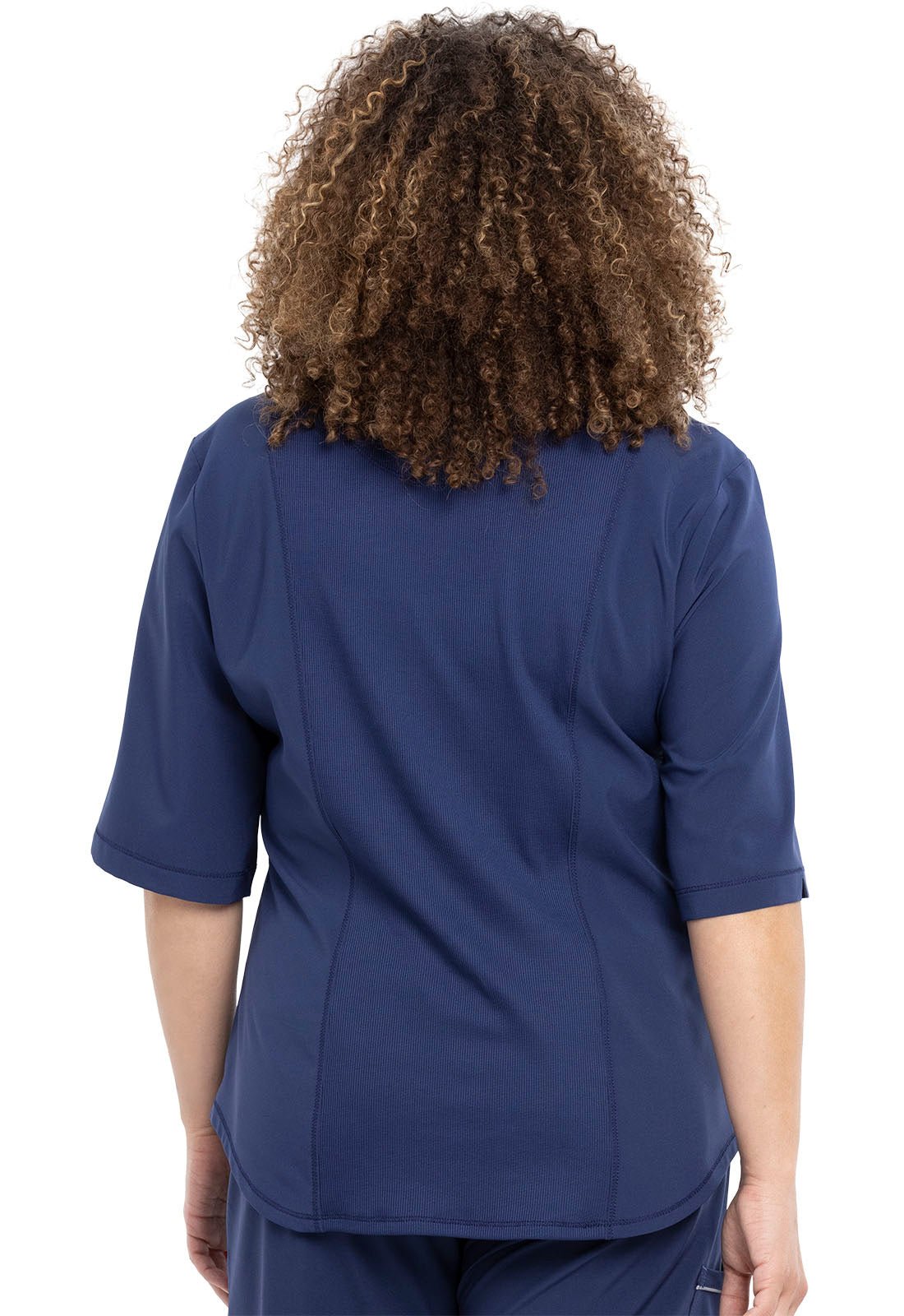 Navy Infinity Scrubs Polo Shirt - Back View