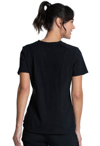 Black Infinity Scrubs Tuckable V-Neck Top- Back View