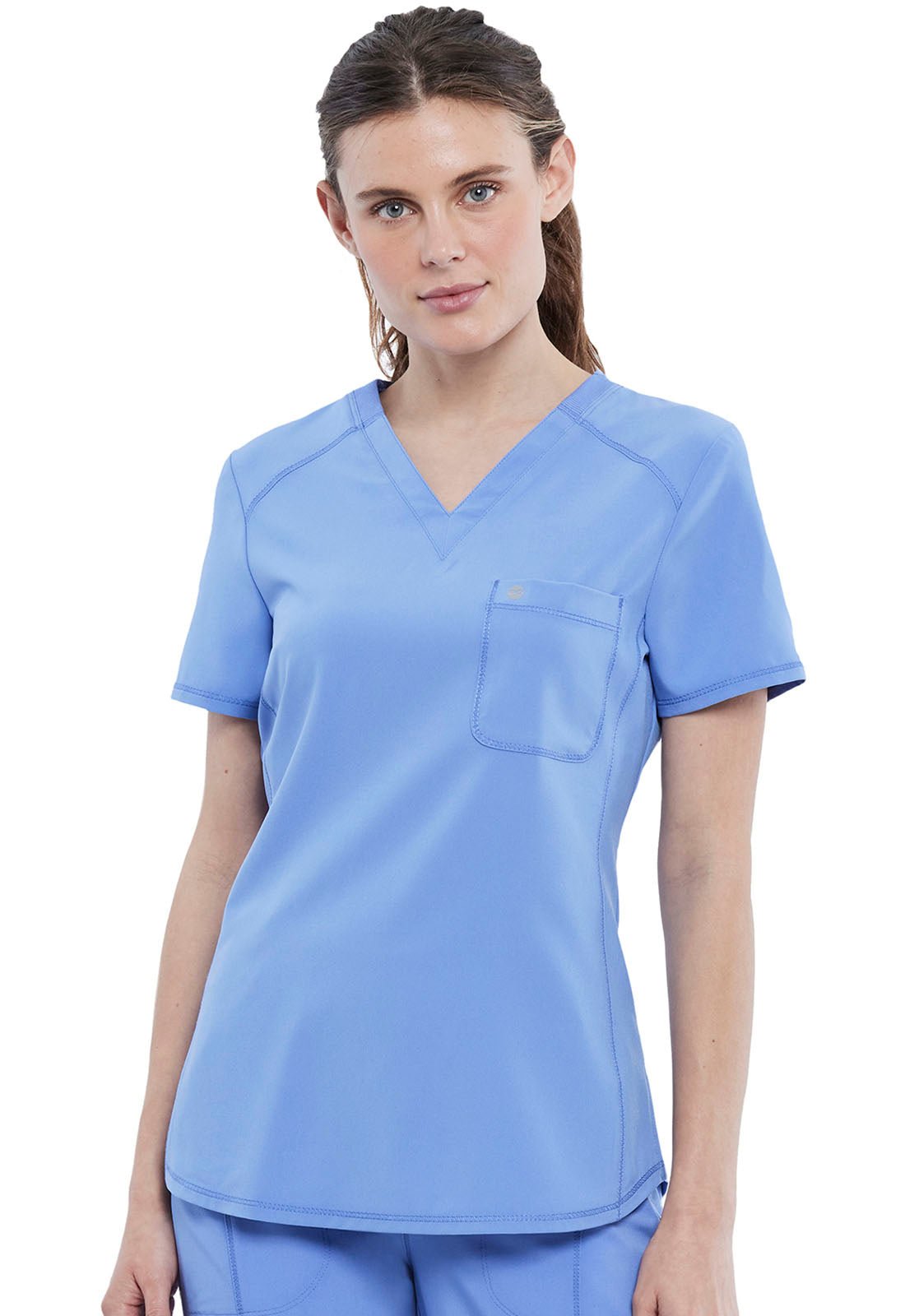 Ciel Infinity Scrubs Tuckable V-Neck Top- Front View