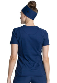 Navy Infinity Scrubs Tuckable V-Neck Top- Back View