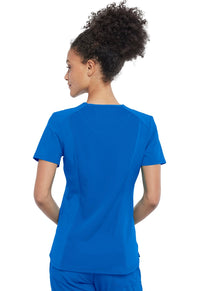 Royal Blue Infinity Scrubs Tuckable V-Neck Top- Back View