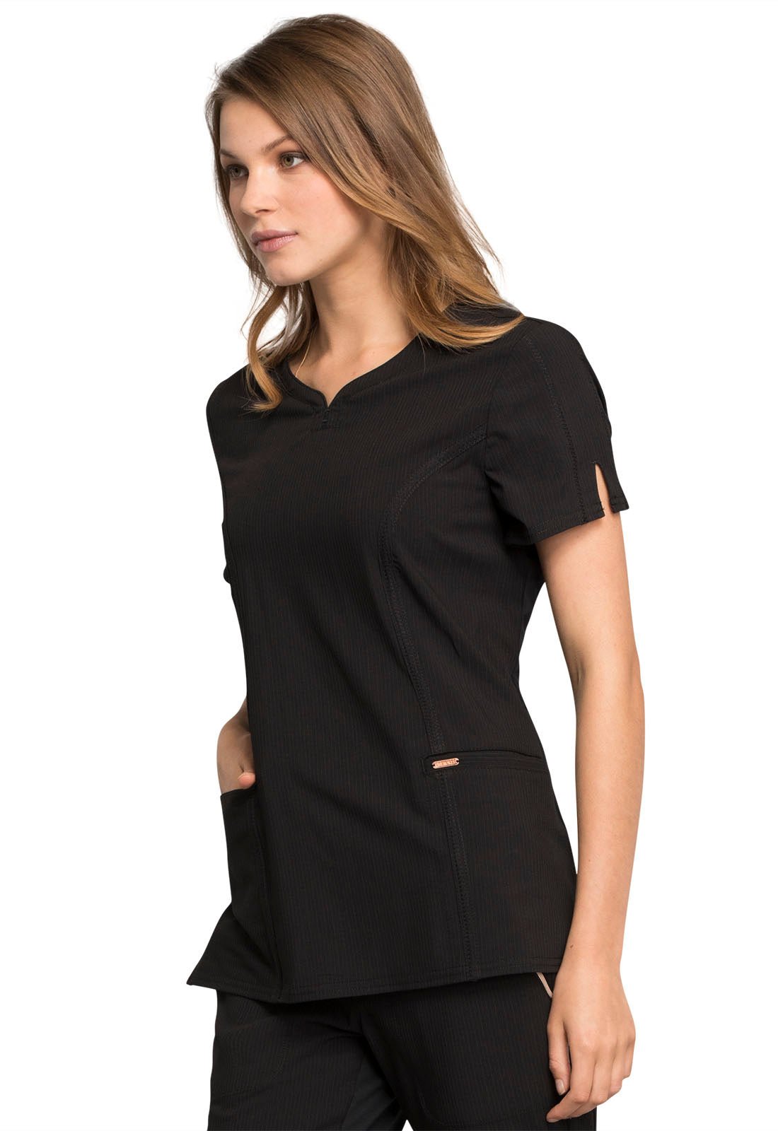 Statement by Cherokee Scrubs Ribbed V-Neck Top CK695