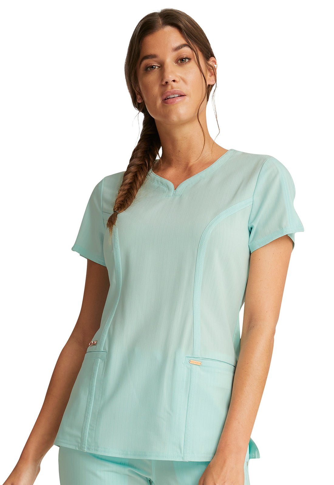 Statement by Cherokee Scrubs Ribbed V-Neck Top CK695