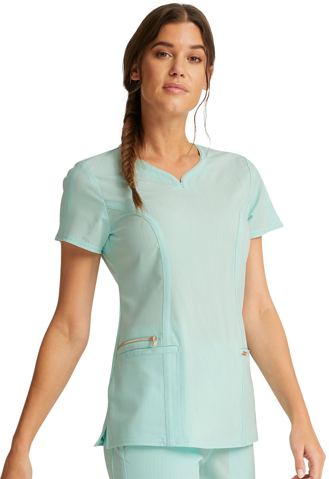 Statement by Cherokee Scrubs Ribbed V-Neck Top CK695