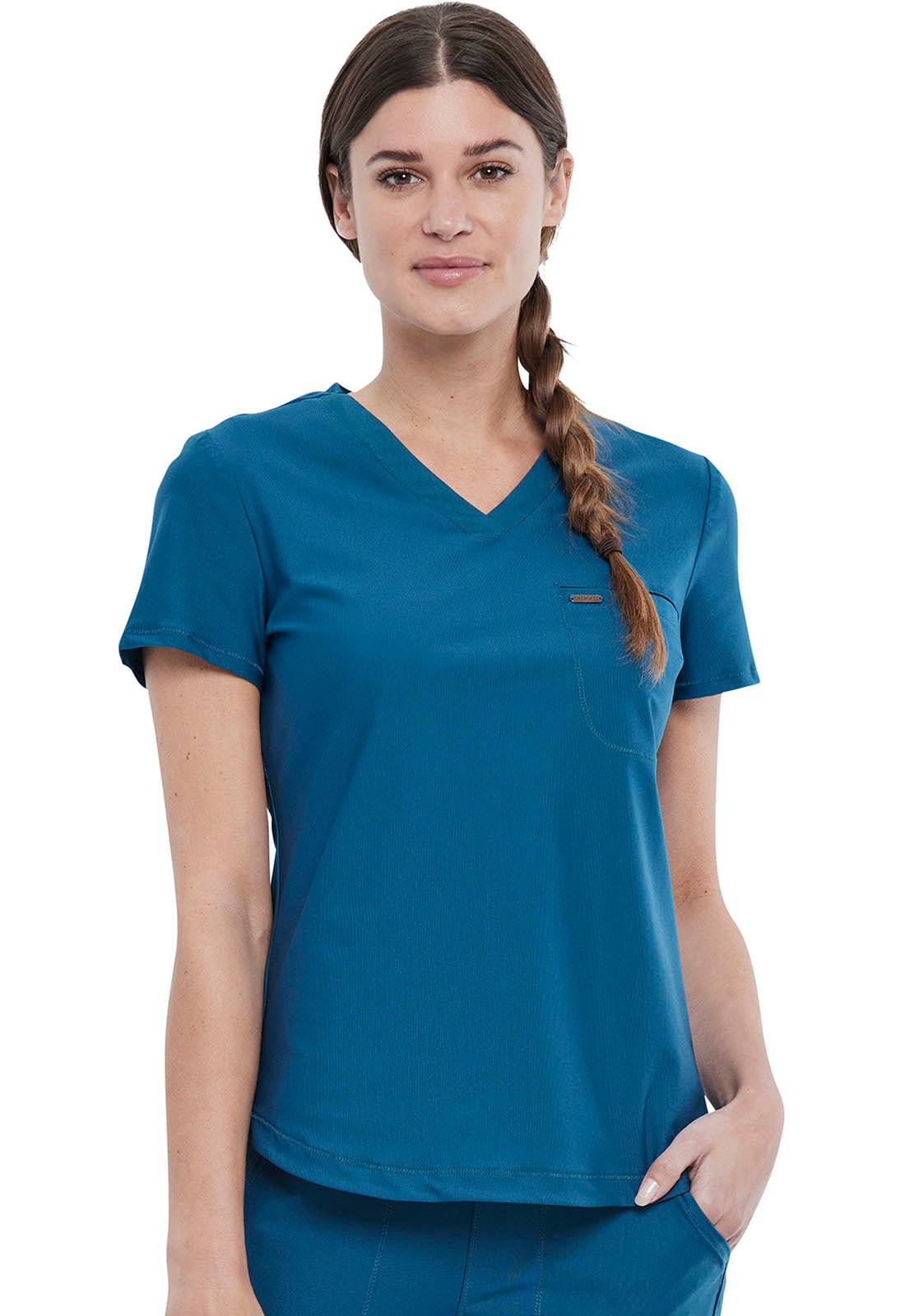 Form by Cherokee Scrubs Tuckable V-Neck Top CK819