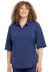Navy Infinity Scrubs Polo Shirt - Front View
