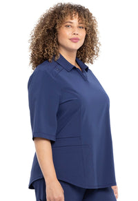 Navy Infinity Scrubs Polo Shirt - Right Side View