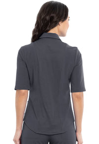 Pewter Infinity Scrubs Polo Shirt - Back View