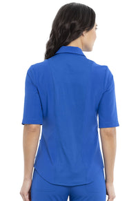 Royal Blue Infinity Scrubs Polo Shirt - Back View