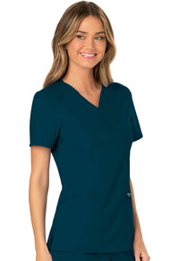 Caribbean Blue Revolution Mock Wrap Top - Right Side View