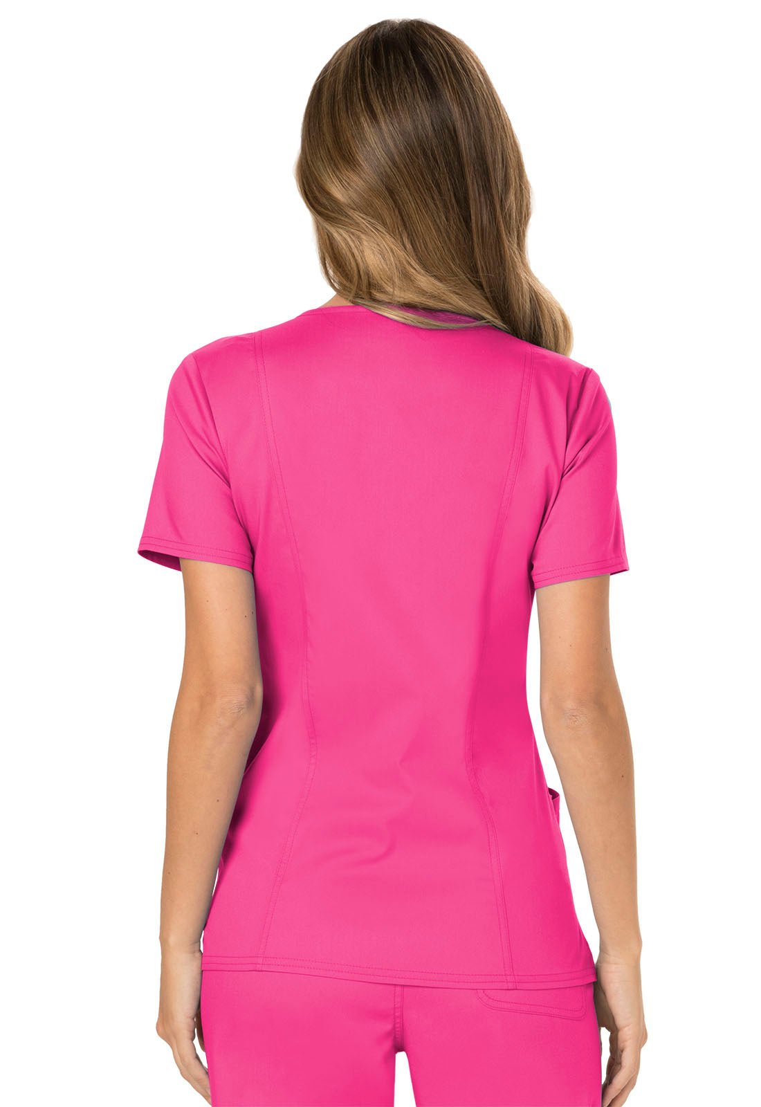 Electric Pink Revolution Mock Wrap Top - Back View
