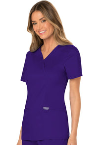 Grape Revolution Mock Wrap Top - Left Side View