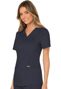 Pewter Revolution Mock Wrap Top - Left Side View