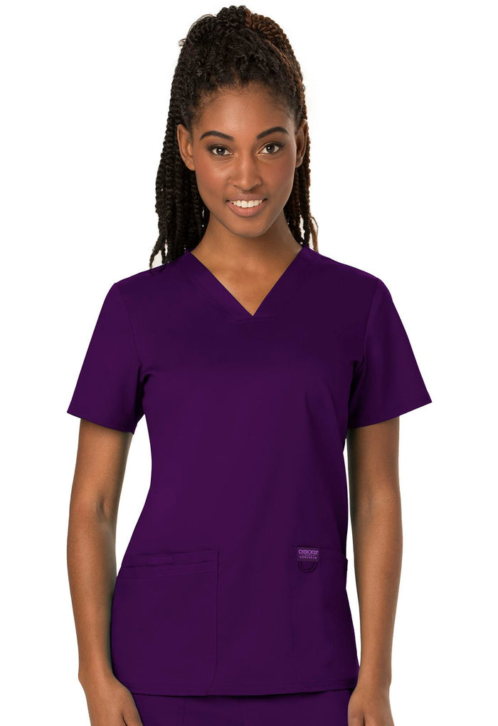 Eggplant Revolution Scrubs V-NecK Top - Front View