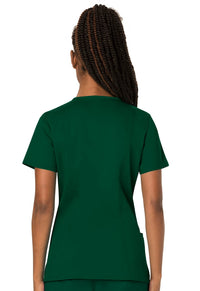 Hunter Green Revolution Scrubs V-NecK Top - Back View