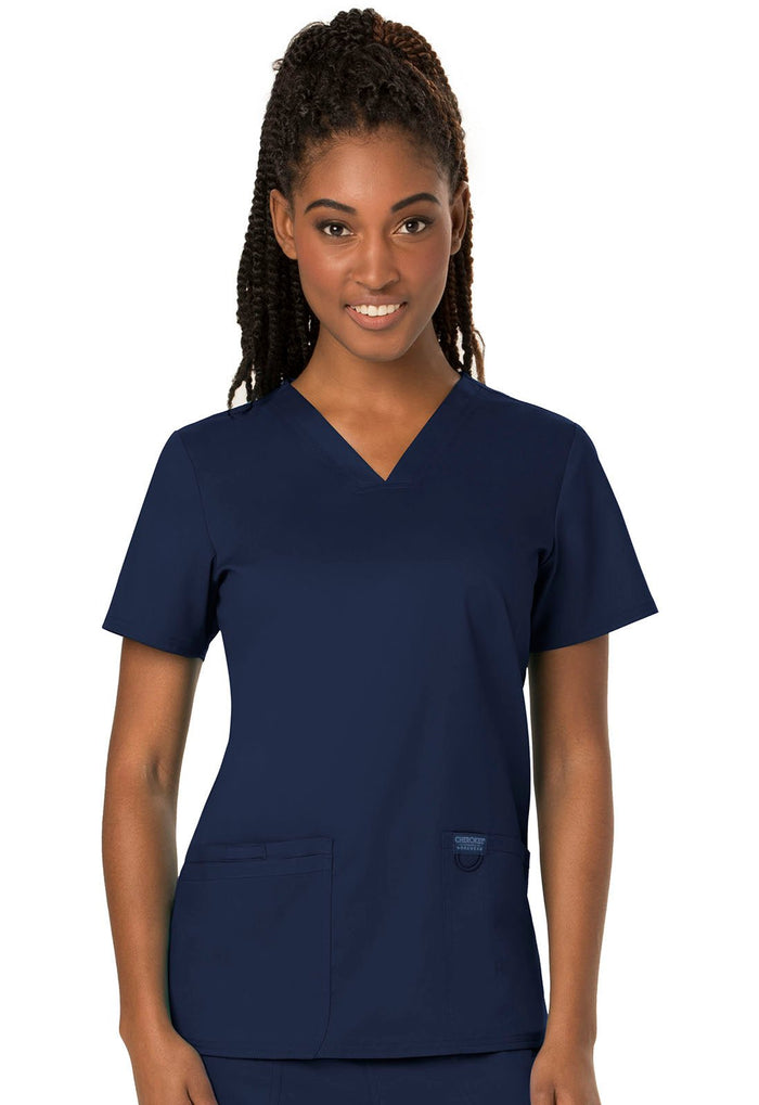 Navy Revolution Scrubs V-NecK Top - Front View