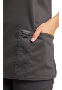 Pewter Revolution Scrubs V-NecK Top - Side Pocket View