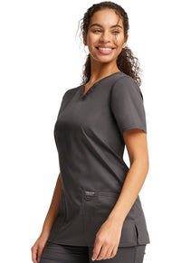 Pewter Revolution Scrubs V-NecK Top - Left Side View