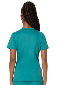 Teal Blue Revolution Scrubs V-NecK Top - Back View