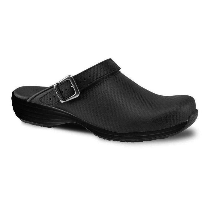 Sanita Clogs Clogs Black / 36 Sanita Wave Leather Clogs with Carbon Style Open Heel