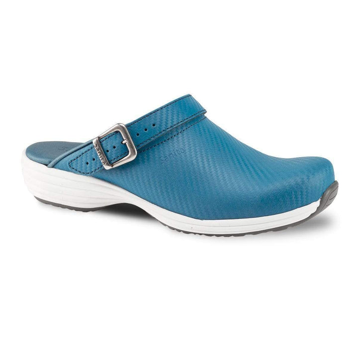 Sanita Clogs Clogs Aqua / 36 Sanita Wave Leather Clogs with Carbon Style Open Heel